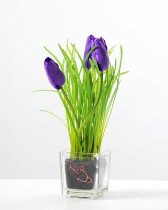 MINI TULIP IN GLASS POT GS-1060075
