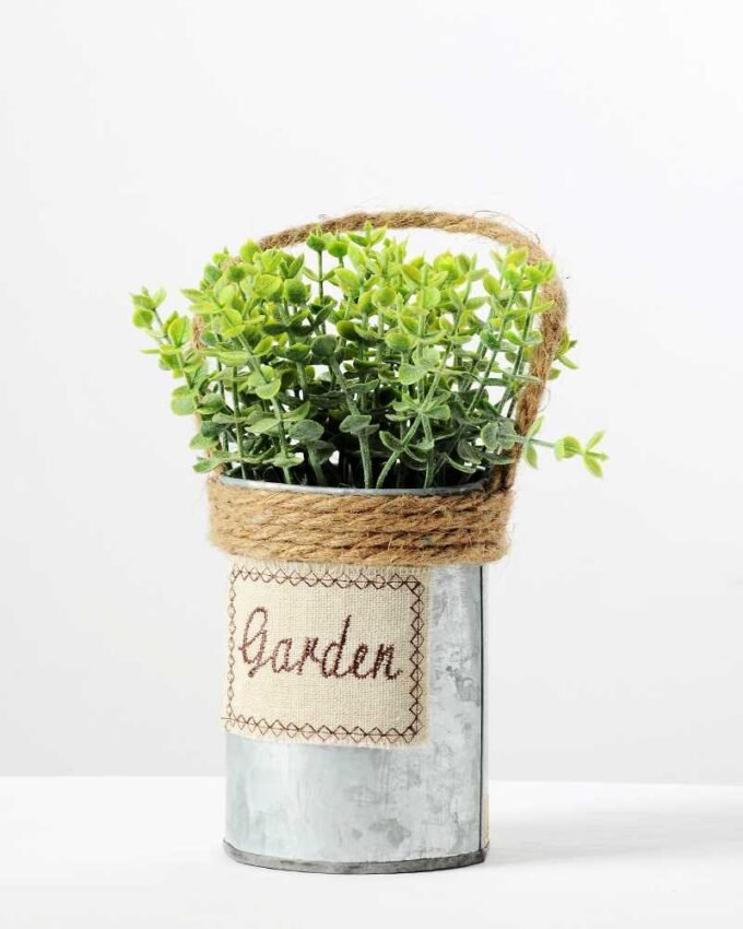 H:19cm Eucalyptus in Metal Pot GS-0339677