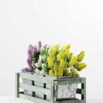 H:23cm Pinecone with Metal Pot in Wood Frame GS-0339682