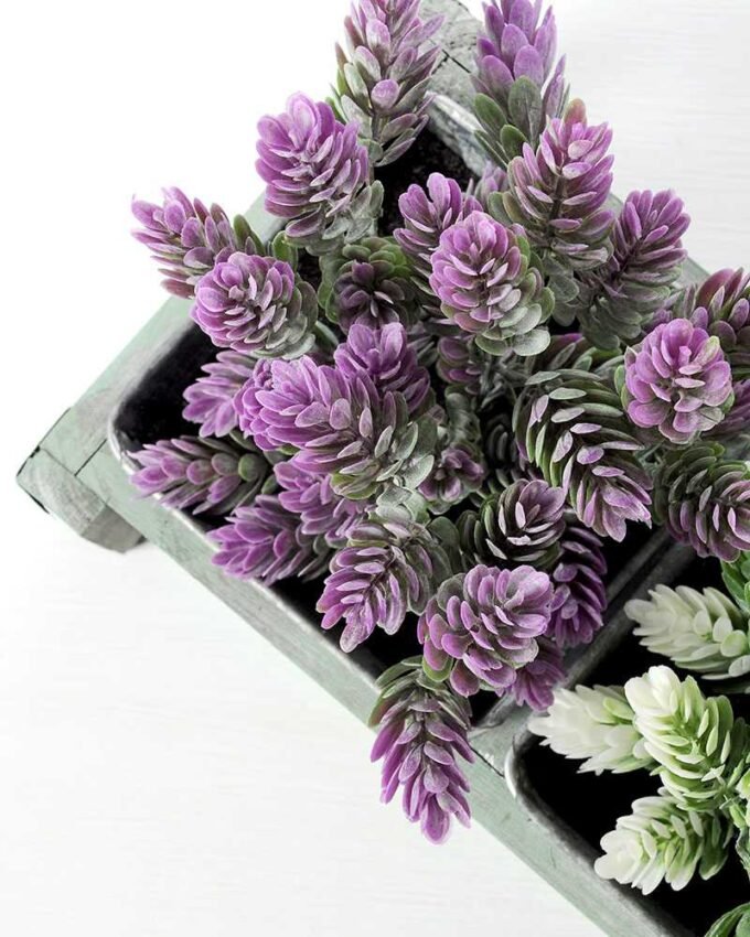 H:23cm Pinecone with Metal Pot in Wood Frame GS-0339682