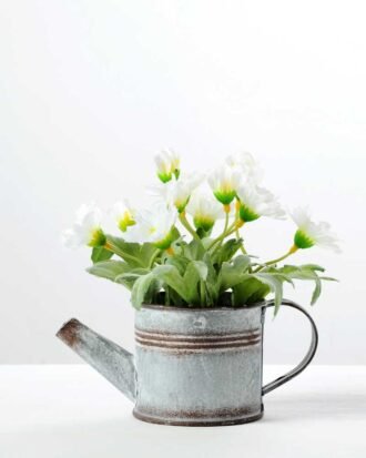 H:14cm Daisy in Metal Watering Can GS-0339693