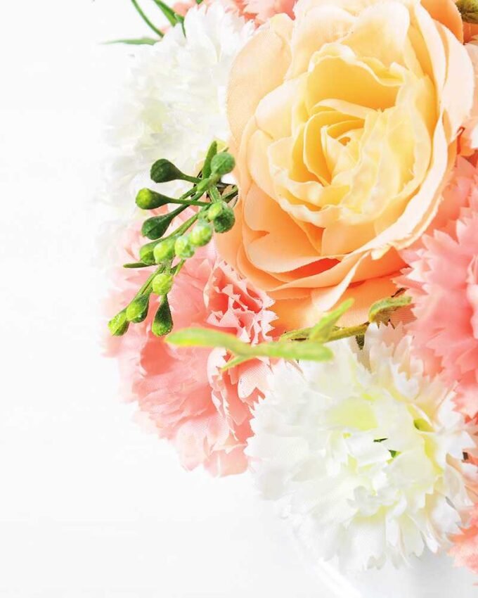 carnation and rose in ceramic pot  H:18CM GS-0339695