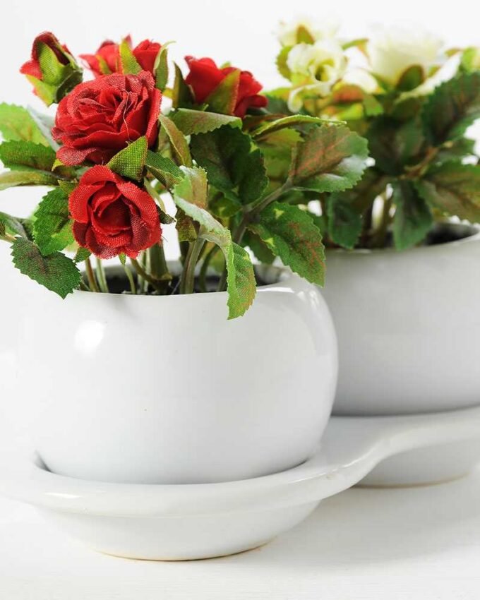 11CM Mini rose in ceramic Pot GS-0339723 3 11CM Mini rose in ceramic Pot GS-0339723