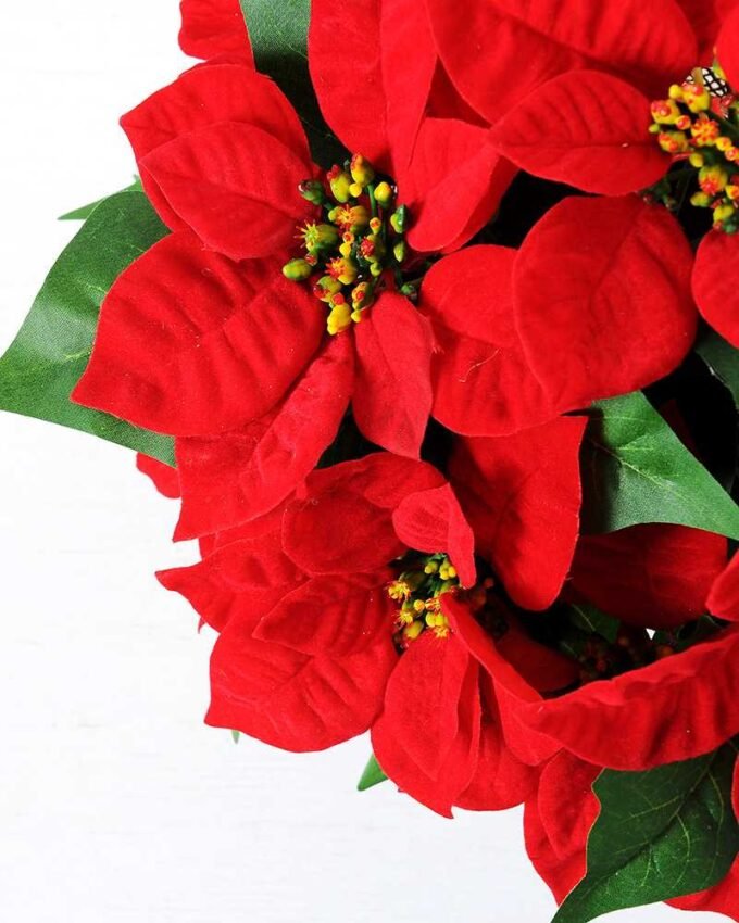 30CM Christmas flower in linen Pot GS-0339728