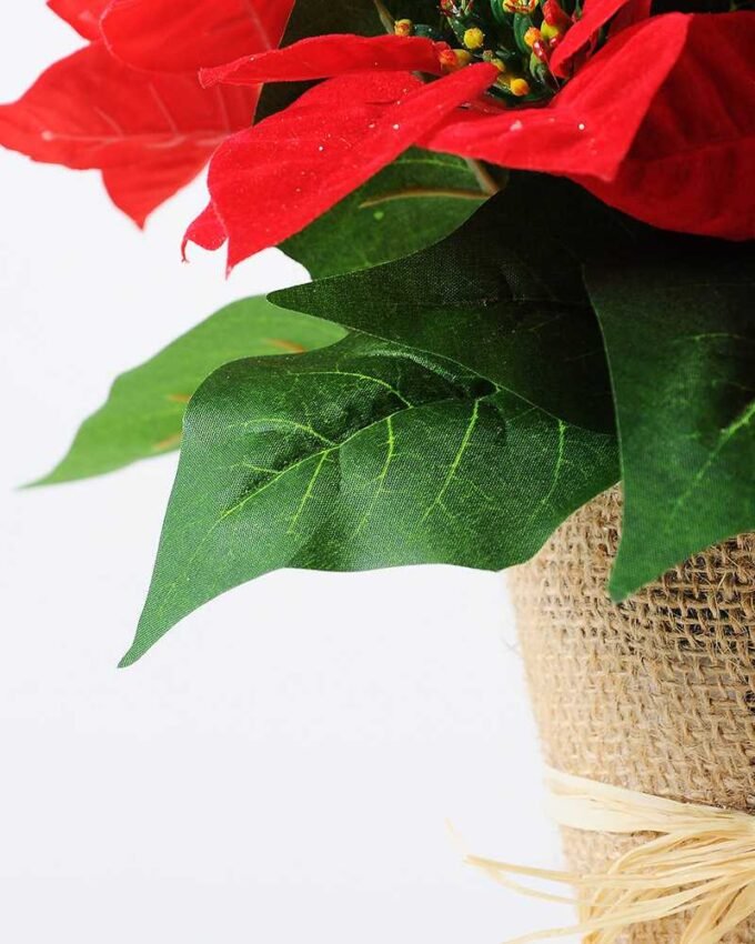 25CM Christmas flower in linen Pot GS-0339729