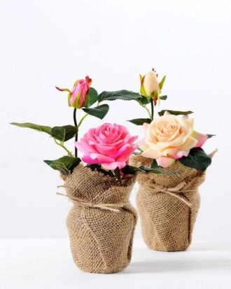Mini roses in Burlap wrap GS-0339739 Potted Flowers&Plants YeahFlower is one of Chinese leading OEM manufacturers and exporters , supplying the silk flowers, wholesale artificial trees Mini roses in Burlap wrap GS-0339739