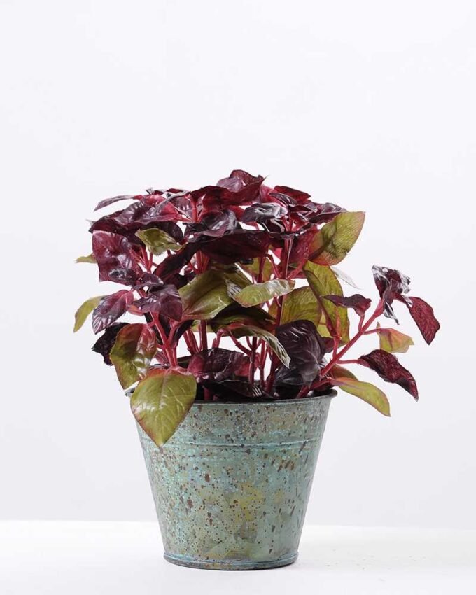 leaf in metal pot GS-0339851 4 leaf in metal pot GS-0339851