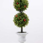 14*44cm Double red ball potted grass seeds GS-0690427
