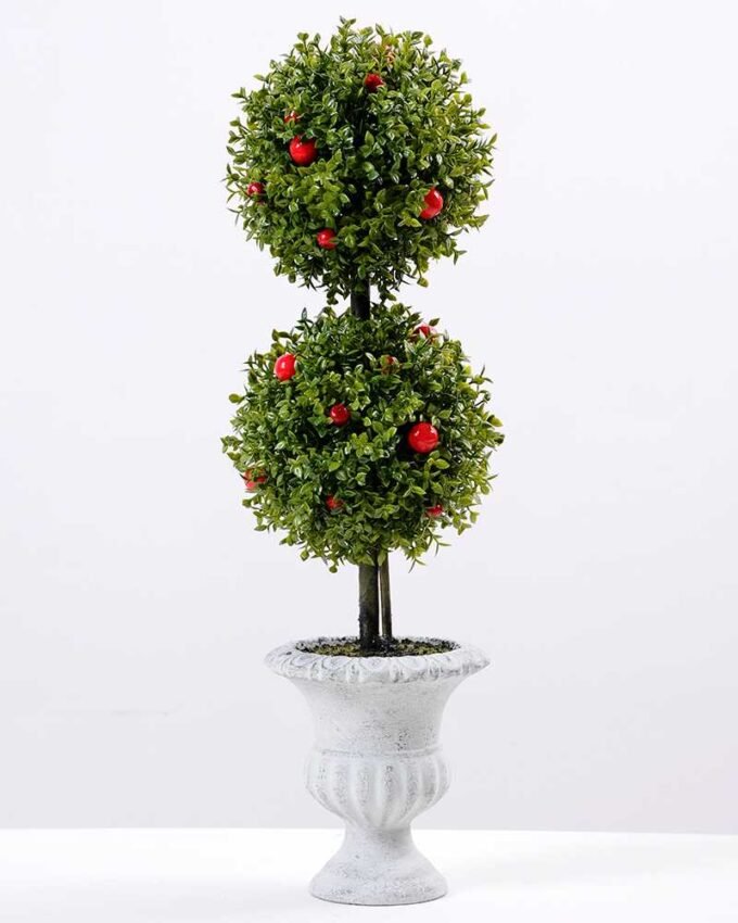 14*44cm Double red ball potted grass seeds GS-0690427