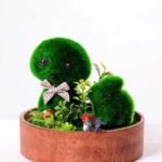 14*14*13CM POTTED FLOCKING BEAR CRAFTS GS-3890001