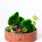 14*14*13CM POTTED FLOCKY RABBIT CRAFTS GS-3890003