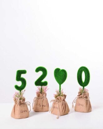 6.5*6.5*18CM POT WRAPPED FLAX FLOCKY CRAFTS SET SIZE(BOX):20.5*19*7.2CM GS-3890005