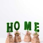 6.5*6.5*18CM POT WRAPPED FLAX FLOCKY CRAFTS SET SIZE(BOX):20.5*19*7.2CM GS-3890007