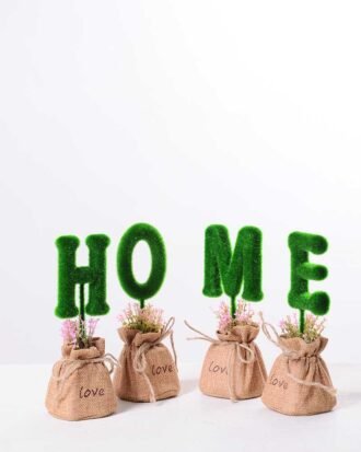 6.5*6.5*18CM POT WRAPPED FLAX FLOCKY CRAFTS SET SIZE(BOX):20.5*19*7.2CM GS-3890007
