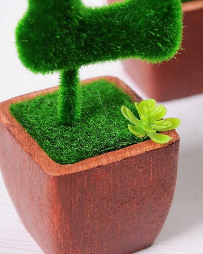 5.5*5.5*16CM POTTED FLOCKY CRAFTS  SET SIZE(BOX):29.5*18*6.5CM GS-3890025