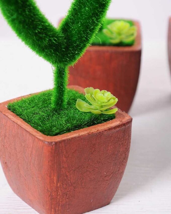 5.5*5.5*16CM POTTED FLOCKY CRAFTS  SET SIZE(BOX):29.5*18*6.5CM GS-3890026