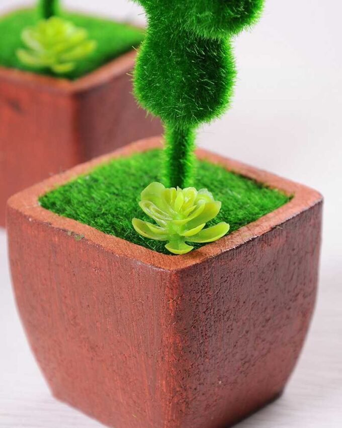 5.5*5.5*16CM POTTED FLOCKY CRAFTS  SET SIZE(BOX):29.5*18*6.5CM GS-3890029