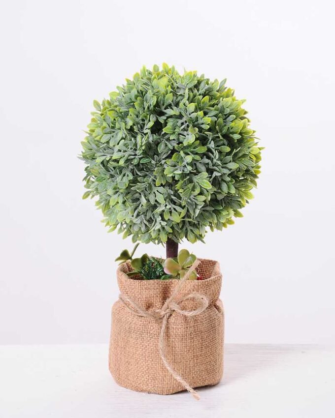 7.5*7.5*21CM POTTED WITH FLAX GRASS BALL GS-3890054