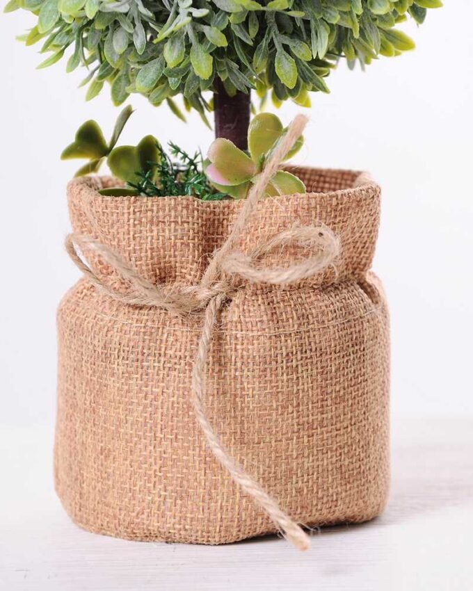7.5*7.5*21CM POTTED WITH FLAX GRASS BALL GS-3890054