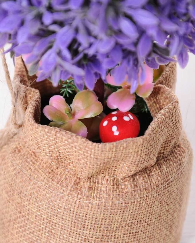 7.5*7.5*21CM POTTED WITH FLAX GRASS BALL GS-3890057