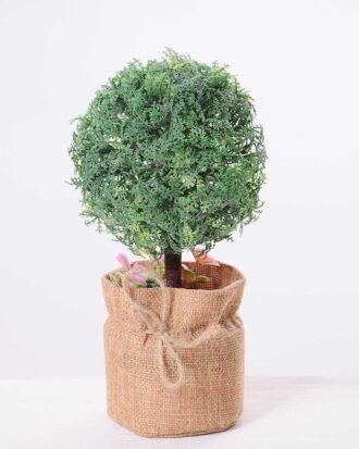 7.5*7.5*21CM POTTED WITH FLAX GRASS BALL GS-3890058