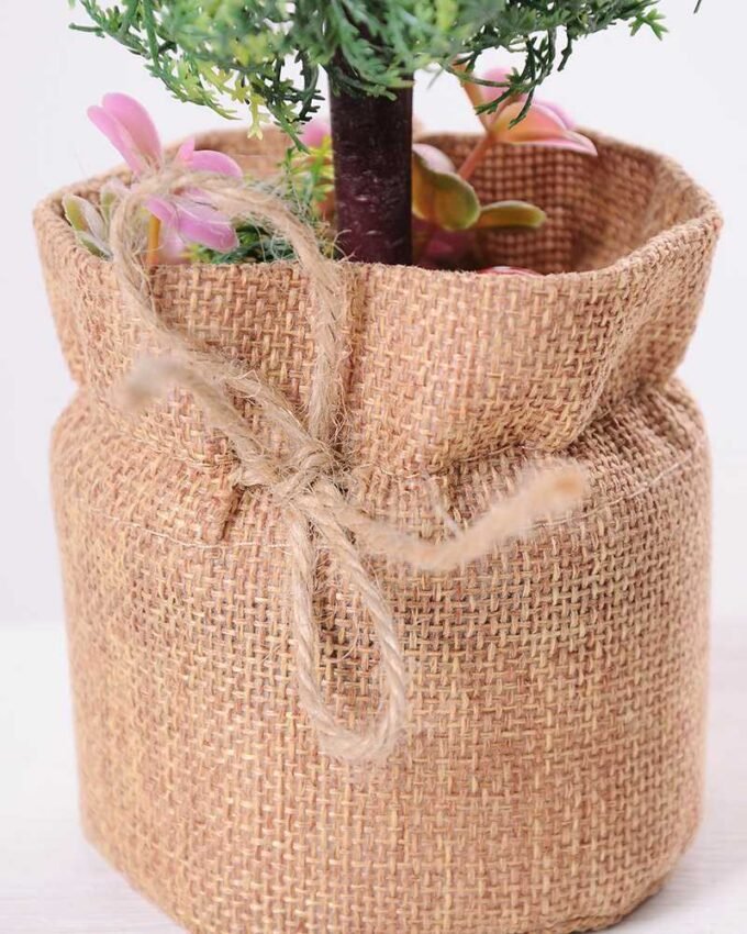 7.5*7.5*21CM POTTED WITH FLAX GRASS BALL GS-3890058