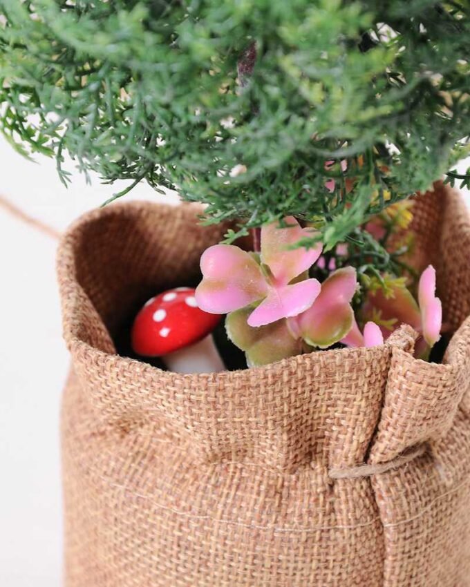 7.5*7.5*21CM POTTED WITH FLAX GRASS BALL GS-3890058