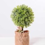 7.5*7.5*21CM POTTED WITH FLAX GRASS BALL GS-3890059