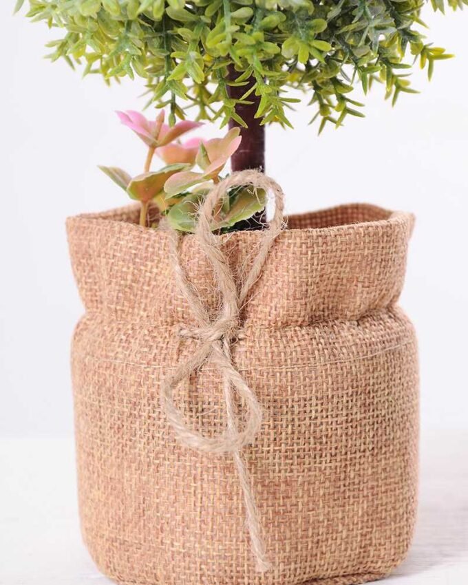 7.5*7.5*21CM POTTED WITH FLAX GRASS BALL GS-3890059