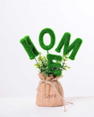 6.5*6.5*18CM POT WRAPPED FLAX FLOCKY CRAFTS GS-3890064