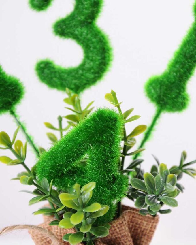 6.5*6.5*18CM POT WRAPPED FLAX FLOCKY CRAFTS GS-3890065