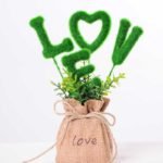 6.5*6.5*18CM POT WRAPPED FLAX FLOCKY CRAFTS GS-3890067