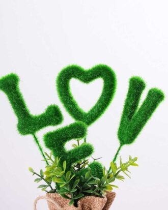 6.5*6.5*18CM POT WRAPPED FLAX FLOCKY CRAFTS GS-3890067