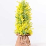 6.5*6.5*21CM POT WRAPPED FLAX FLOCKY CRAFTS GS-3890068