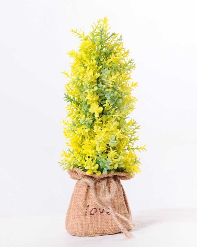 6.5*6.5*21CM POT WRAPPED FLAX FLOCKY CRAFTS GS-3890068