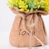 6.5*6.5*21CM POT WRAPPED FLAX FLOCKY CRAFTS GS-3890068