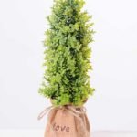 6.5*6.5*21CM POT WRAPPED FLAX FLOCKY CRAFTS GS-3890069