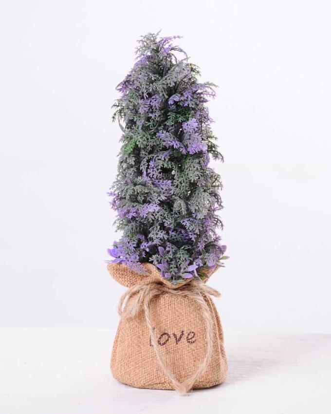 6.5*6.5*21CM POT WRAPPED FLAX FLOCKY CRAFTS GS-3890070