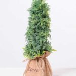 6.5*6.5*21CM POT WRAPPED FLAX FLOCKY CRAFTS GS-3890071