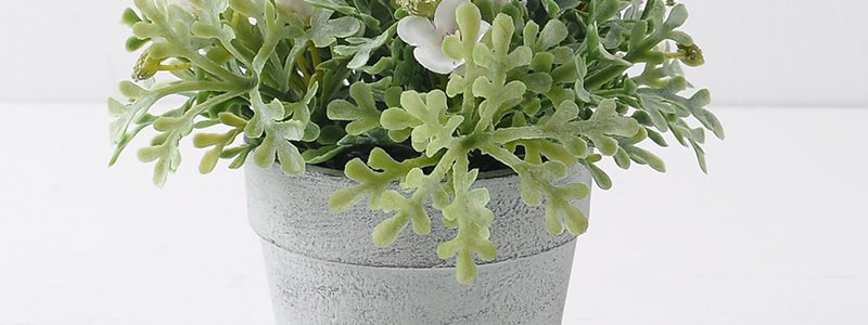 Nordic style Artificial Mini wild potted plant WHITE