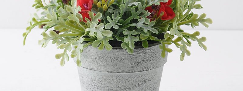 Nordic style Artificial Mini wild potted plant RED