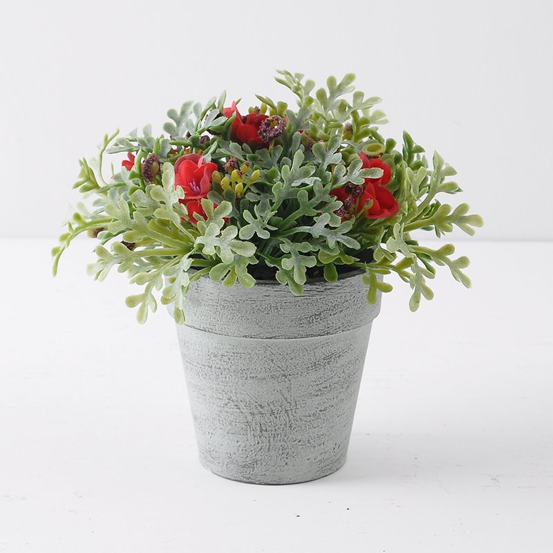 Nordic style Artificial Mini wild potted plant RED