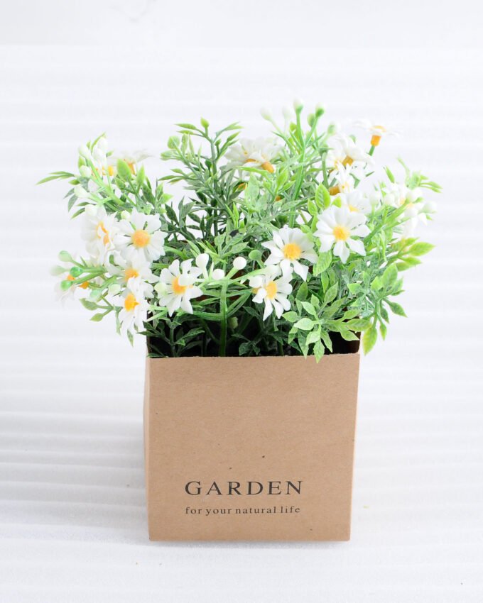 Artificial Flower 12*12*14cm Daisies in paper pot GS-03318091-W1