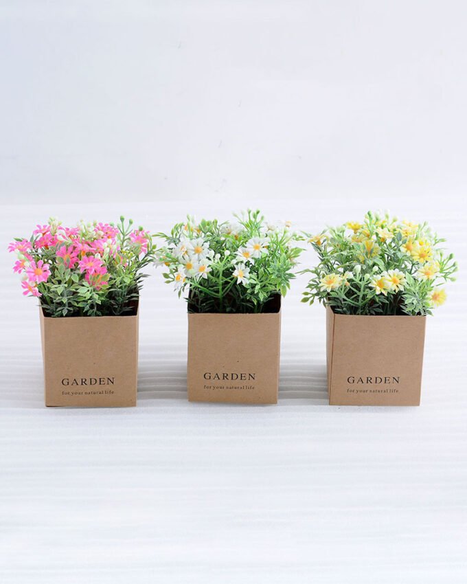 Artificial Flower 12*12*14cm Daisies in paper pot GS-03318091-W1