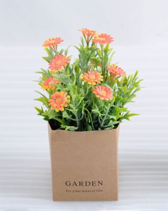 Artificial Flower 12*12*18.5cm Daisies in paper pot GS-03318110-O1 Potted Flowers&Plants YeahFlower is one of Chinese leading OEM manufacturers and exporters , supplying the silk flowers, wholesale artificial trees Artificial Flower 12*12*18.5cm Daisies in paper pot GS-03318110-O1