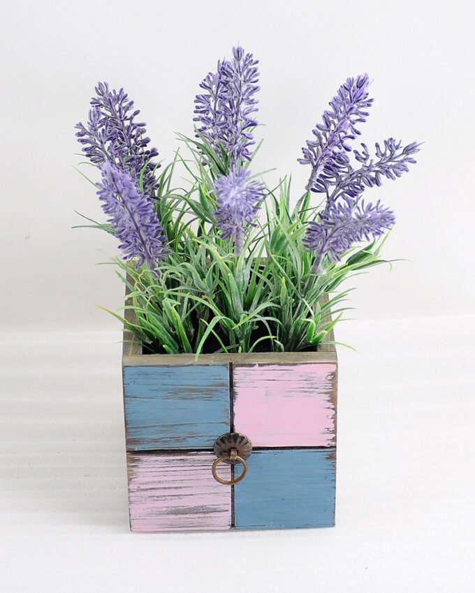Artificial Flower 17*17*24cm Lavender in wooden pot GS-03318048-B1