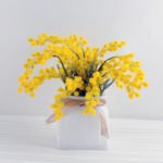 Artificial Flower 24*24*23cm Mimosa in glass pot GS-03318057