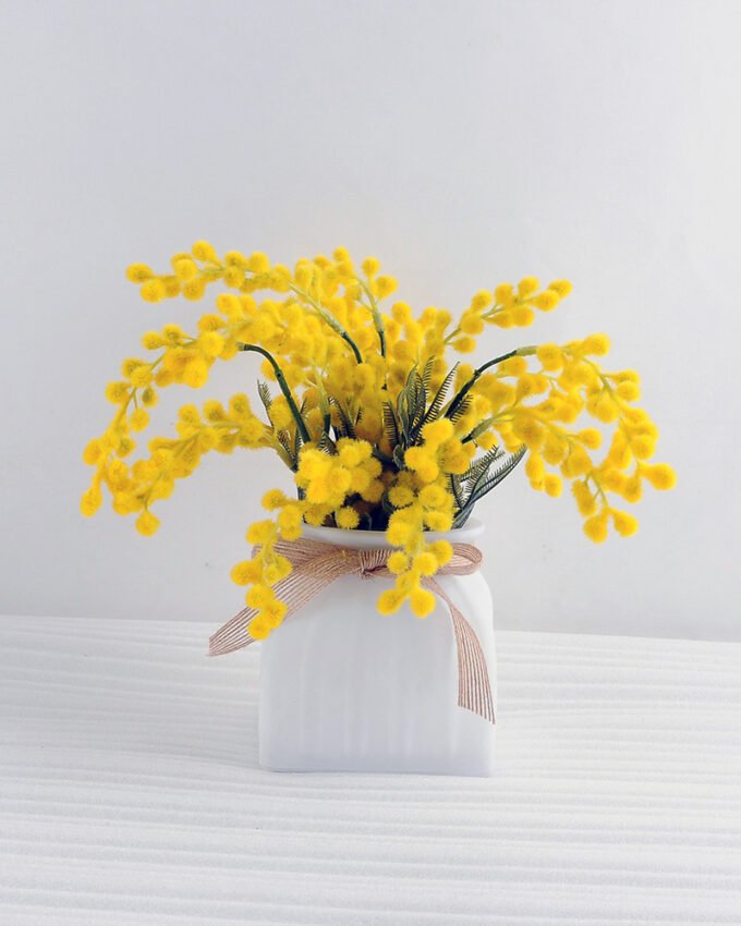 Artificial Flower 24*24*23cm Mimosa in glass pot GS-03318057 1 Artificial Flower 24*24*23cm Mimosa in glass pot GS-03318057