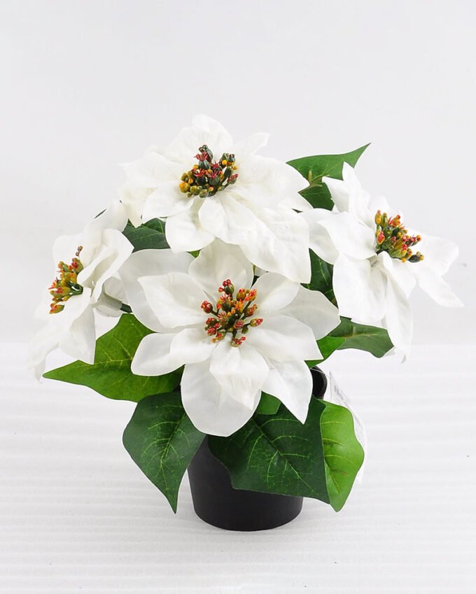Artificial Flower 28*23*25.5cm Poinsettia in plastic pot GS-03318160-W1