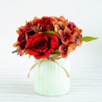 Artificial Flower H:16cm Rose Hydrangea in Glassware GS-6660581-R1